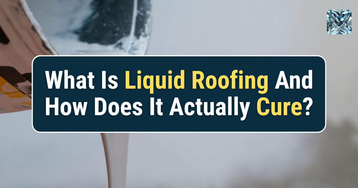 What Is Liquid Roofing and How Does It Actually Cure? White liquid roof coating pouring over a roof surface