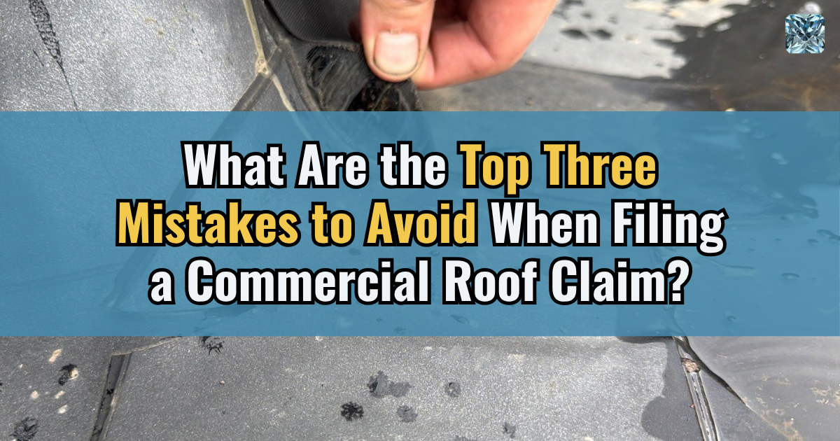 What are the top three mistakes to avoid when filing a commercial roof claim?