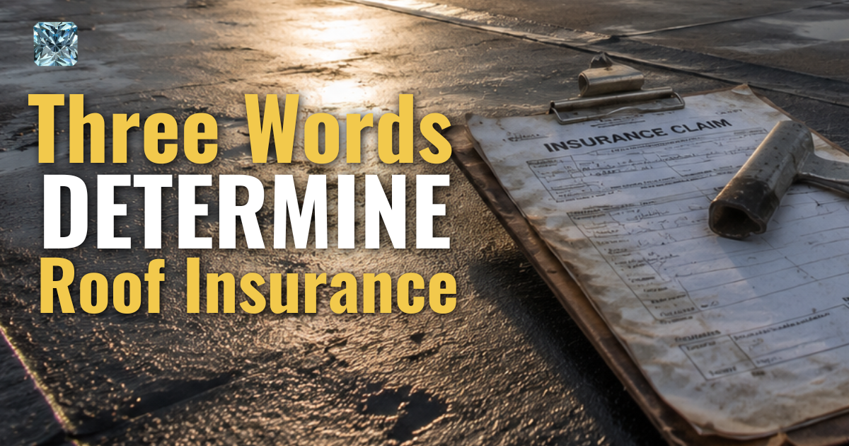 Three words determine roof insurance.