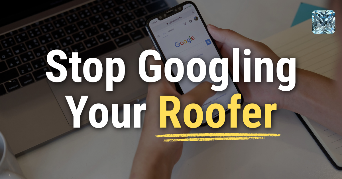 Stop Googling Your Roofer: person searching on a smartphone for a commercial roofing contractor