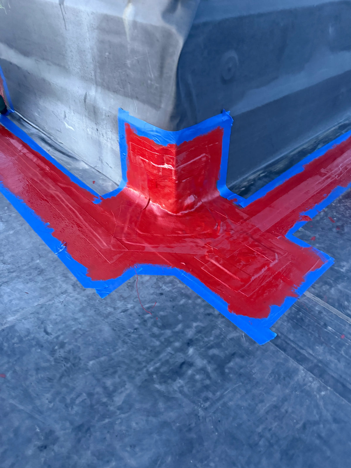 roofing patch work, clean, tidy with outline done professionally. 